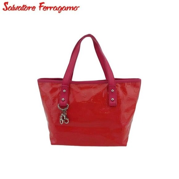 Salvatore Ferragamo Handbag Logo Pattern Authentic Use